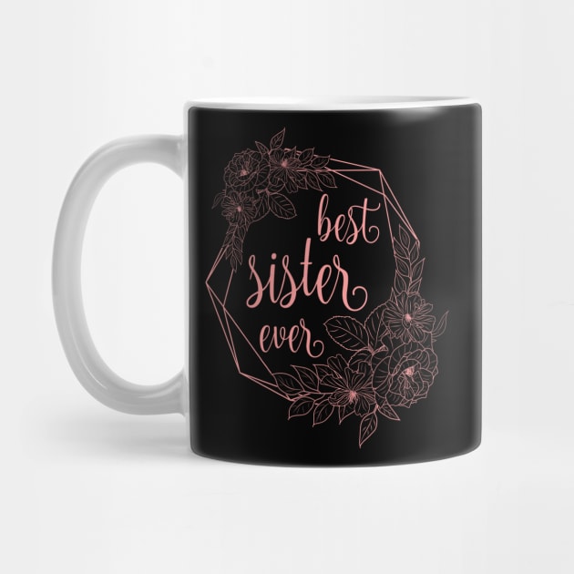 Best sister ever cute pink typography by BoogieCreates